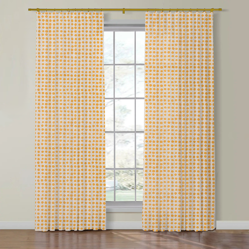 Set of Two Made to Order Schumacher Seed Hand Block Print Side Drapery Panels