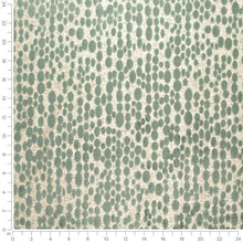 Load image into Gallery viewer, Silver Grey Seafoam Green Animal Pattern Abstract Cut Velvet Upholstery Fabric / Sage