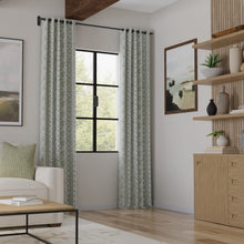 Load image into Gallery viewer, Cotton Linen White Green Stripe Ethnic Tribal Upholstery Drapery Fabric / Evergreen