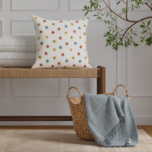 Load image into Gallery viewer, Ivory Red Orange Mustard Yellow Teal Green Embroidered Circle Drapery Fabric