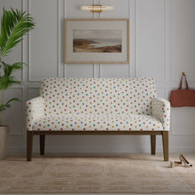 Load image into Gallery viewer, Ivory Red Orange Mustard Yellow Teal Green Embroidered Circle Drapery Fabric