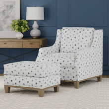 Load image into Gallery viewer, White Navy Blue Green Grey Embroidered Circles Geometric Drapery Fabric / Seaglass