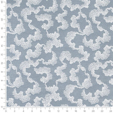 Load image into Gallery viewer, Steel Blue Ivory Abstract Woven Upholstery Fabric / Water