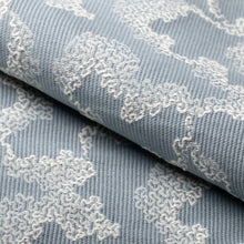 Load image into Gallery viewer, Steel Blue Ivory Abstract Woven Upholstery Fabric / Water