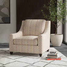 Load image into Gallery viewer, Ivory Mustard Gold Rusty Brown Mauve Embroidered Geometric Drapery Fabric