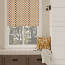 Load image into Gallery viewer, Ivory Mustard Gold Rusty Brown Mauve Embroidered Geometric Drapery Fabric