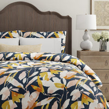 Load image into Gallery viewer, Indigo Mustard Gold Pink Ivory Floral Velvet Upholstery Drapery Fabric