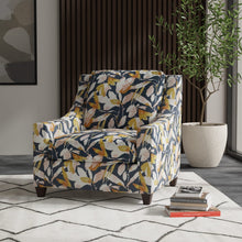 Load image into Gallery viewer, Indigo Mustard Gold Pink Ivory Floral Velvet Upholstery Drapery Fabric