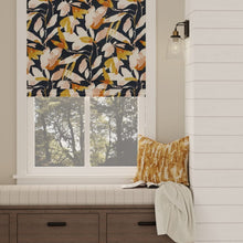 Load image into Gallery viewer, Indigo Mustard Gold Pink Ivory Floral Velvet Upholstery Drapery Fabric