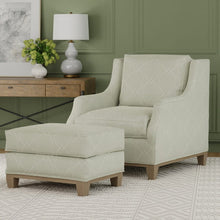 Load image into Gallery viewer, Seafoam Green Ivory Trellis Drapery Fabric / Celadon