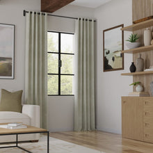 Load image into Gallery viewer, Seafoam Green Ivory Trellis Drapery Fabric / Celadon