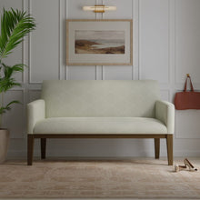 Load image into Gallery viewer, Seafoam Green Ivory Trellis Drapery Fabric / Celadon