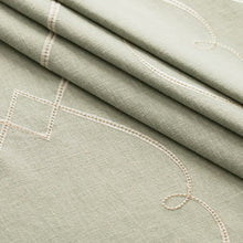 Load image into Gallery viewer, Seafoam Green Ivory Trellis Drapery Fabric / Celadon