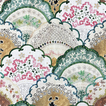 Load image into Gallery viewer, Ivory Pink Green Brown Teal Upholstery Drapery Fabric MGF