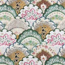 Load image into Gallery viewer, Ivory Pink Green Brown Teal Upholstery Drapery Fabric MGF