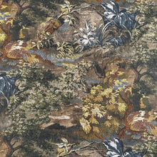 Load image into Gallery viewer, Linen Blend Floral Green Blue Brown Tapestry Upholstery DraperyFabric MGF
