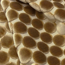 Load image into Gallery viewer, Beige Gold Circle Geometric Cut Velvet Upholstery Fabric MGF