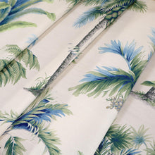 Load image into Gallery viewer, Ivory Green Aqua Blue Grey Floral Tropical Upholstery Drapery Fabric MGF