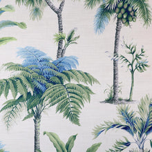 Load image into Gallery viewer, Ivory Green Aqua Blue Grey Floral Tropical Upholstery Drapery Fabric MGF