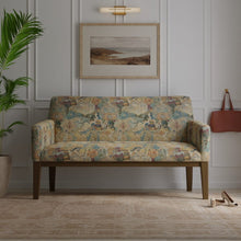 Load image into Gallery viewer, Mustard Gold Teal Green Red Orange Distressed Softened Tapstry Upholstery Drapery Fabruc