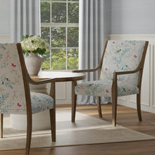 Load image into Gallery viewer, Cotton White Green Blue Purple Floral Bird Chintz Upholstery Drapery Fabric