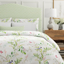 Load image into Gallery viewer, Cotton White Green Pink Yellow Red Floral Bird Chintz Upholstery Drapery Fabric