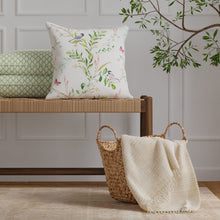 Load image into Gallery viewer, Cotton White Green Pink Yellow Red Floral Bird Chintz Upholstery Drapery Fabric