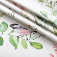 Load image into Gallery viewer, Cotton White Green Pink Yellow Red Floral Bird Chintz Upholstery Drapery Fabric