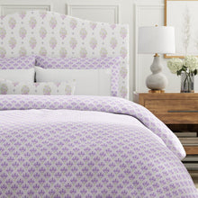 Load image into Gallery viewer, Cotton Lilac Purple Green Floral Upholstery Drapery Fabric