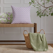 Load image into Gallery viewer, Cotton Lilac Purple Green Floral Upholstery Drapery Fabric
