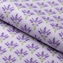 Load image into Gallery viewer, Cotton Lilac Purple Green Floral Upholstery Drapery Fabric