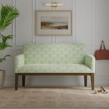Load image into Gallery viewer, Cotton Green Ivory Damask Upholstery Drapery Fabric