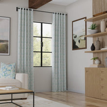 Load image into Gallery viewer, Cotton Aqua Ivory Pink Damask Upholstery Drapery Fabric
