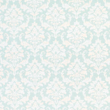 Load image into Gallery viewer, Cotton Aqua Ivory Pink Damask Upholstery Drapery Fabric
