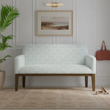 Load image into Gallery viewer, Cotton Aqua Ivory Pink Damask Upholstery Drapery Fabric