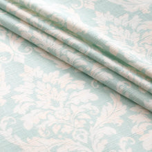Load image into Gallery viewer, Cotton Aqua Ivory Pink Damask Upholstery Drapery Fabric