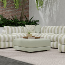 Load image into Gallery viewer, InsideOut Indoor Outdoor Performance Seafoam Green Cream Herringbone Stripe Upholstery Fabric