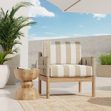 Load image into Gallery viewer, InsideOut Indoor Outdoor Performance Rattan Taupe Cream Herringbone Stripe Upholstery Fabric