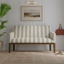 Load image into Gallery viewer, InsideOut Indoor Outdoor Performance Rattan Taupe Cream Herringbone Stripe Upholstery Fabric