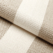 Load image into Gallery viewer, InsideOut Indoor Outdoor Performance Rattan Taupe Cream Herringbone Stripe Upholstery Fabric