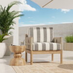 Load image into Gallery viewer, InsideOut Indoor Outdoor Performance Black Cream Herringbone Stripe Upholstery Fabric