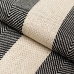 Load image into Gallery viewer, InsideOut Indoor Outdoor Performance Black Cream Herringbone Stripe Upholstery Fabric