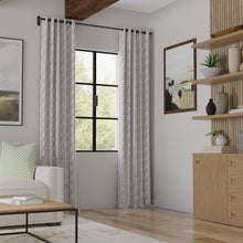 Load image into Gallery viewer, Cotton Green Ivory Purple Trellis Floral Geometric Upholstery Drapery Fabric