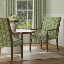 Load image into Gallery viewer, Cotton Green Ivory Trellis Floral Geometric Upholstery Drapery Fabric