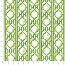 Load image into Gallery viewer, Cotton Green Ivory Trellis Floral Geometric Upholstery Drapery Fabric