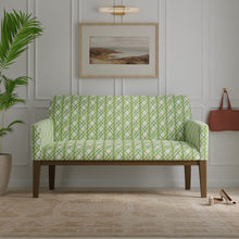 Load image into Gallery viewer, Cotton Green Ivory Trellis Floral Geometric Upholstery Drapery Fabric
