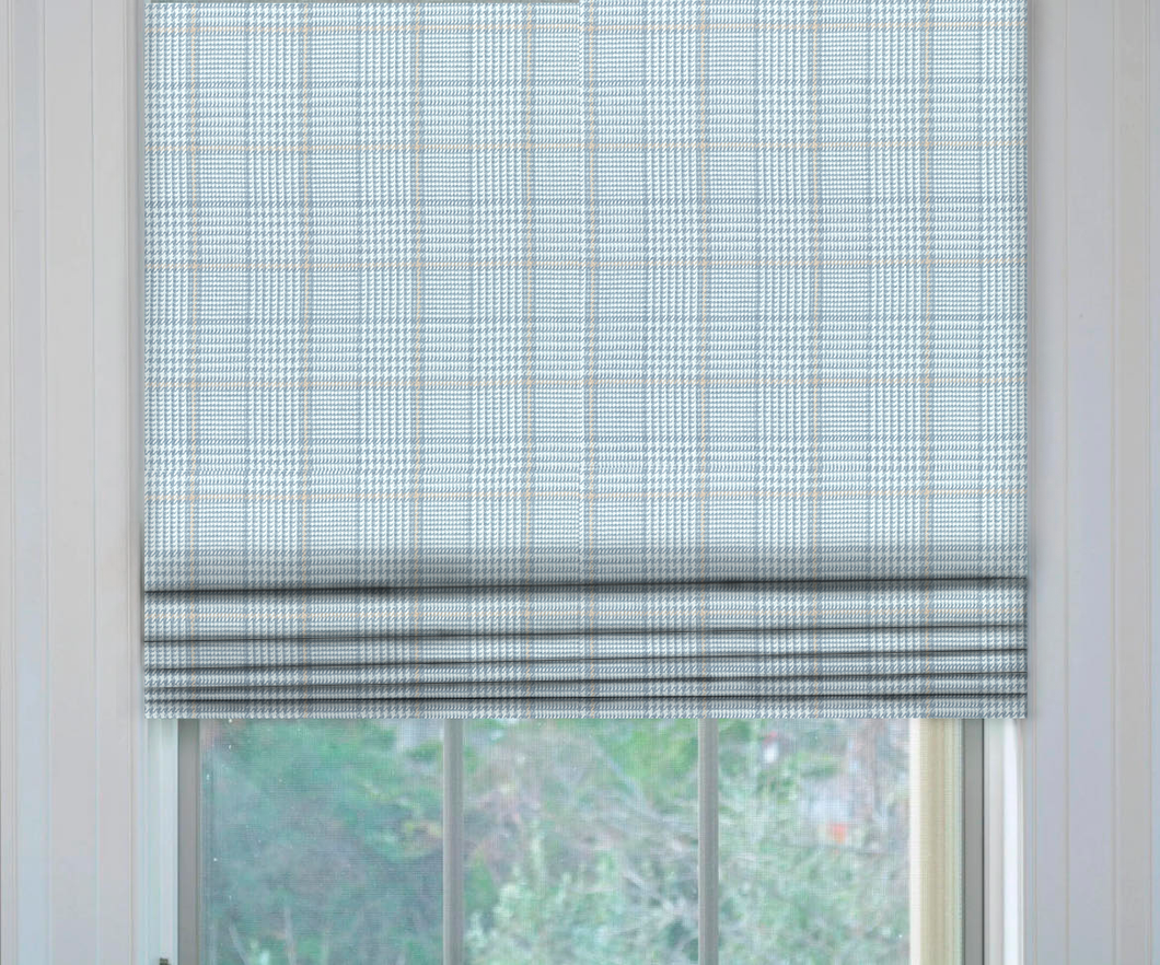 Thibaut Grassmarket Check Roman Shade