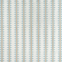 Load image into Gallery viewer, Set of Two Made to Order Thibaut Reno Stripe Embroidery Side Drapery Panels