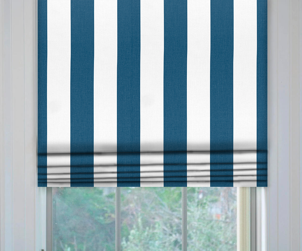 Thibaut Bergamo Stripe Roman Shade