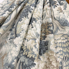 Load image into Gallery viewer, Cotton Teal Green Beige Mustard Brown Botanical Tapestry Upholstery Drapery Fabric MGF